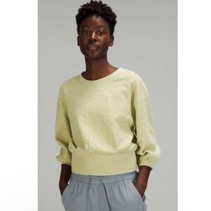 lululemon athletica Pale Yellow Textured Long Sleeve Top